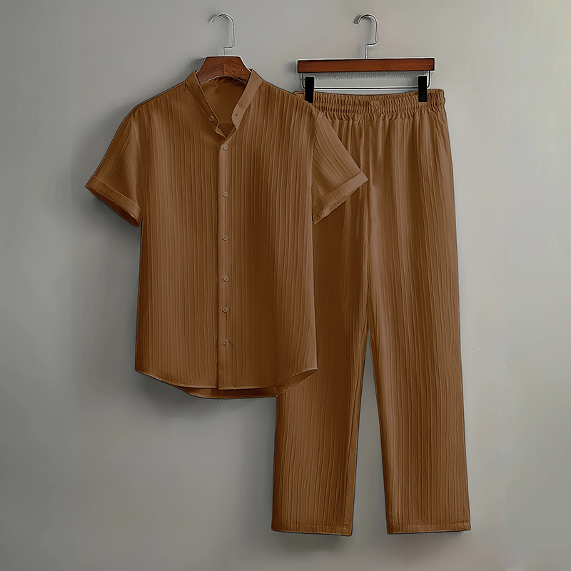 Kastelan — Ensemble Chemise à Col Texturé et Pantalon