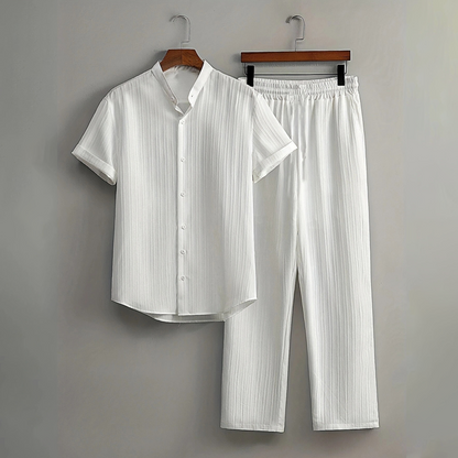 Kastelan — Ensemble Chemise à Col Texturé et Pantalon