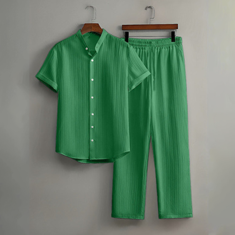 Kastelan — Ensemble Chemise à Col Texturé et Pantalon