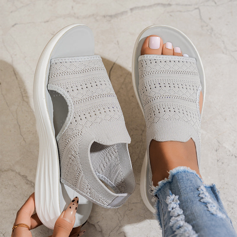 Maren — Sandales à plateforme en tricot respirant