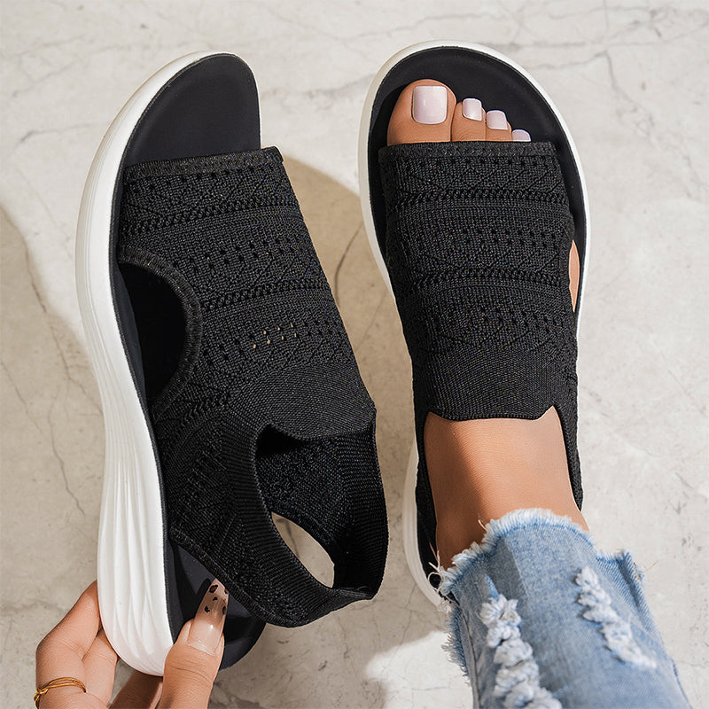 Maren — Sandales à plateforme en tricot respirant