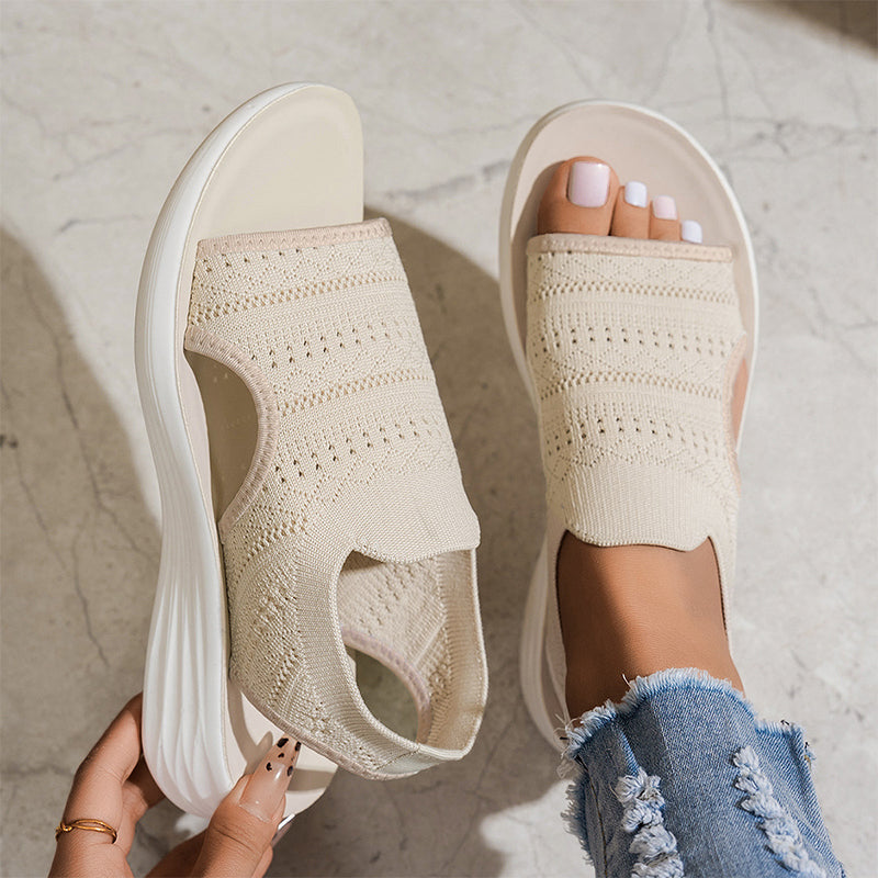 Maren — Sandales à plateforme en tricot respirant