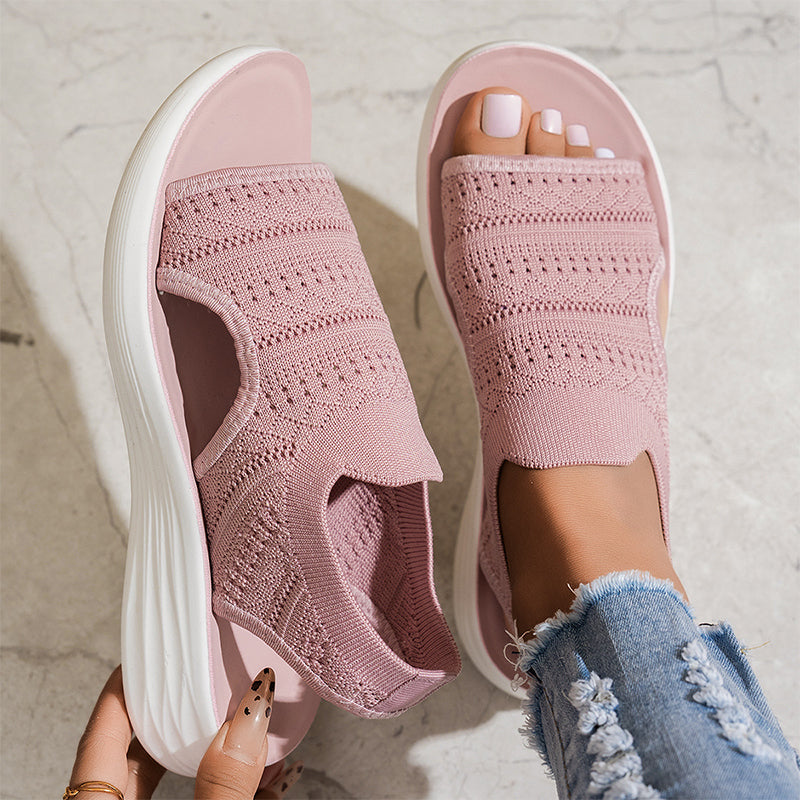 Maren — Sandales à plateforme en tricot respirant