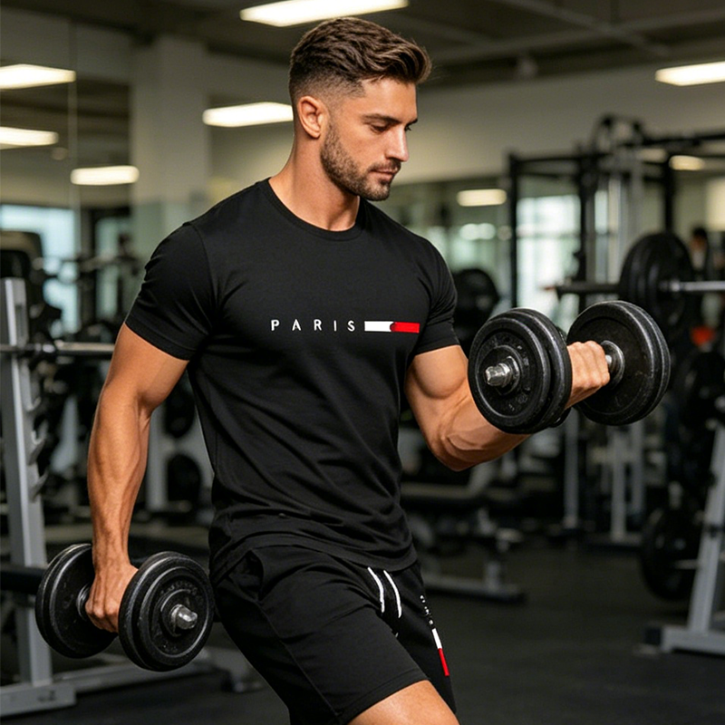 Luxven — Ensemble coordonné T-shirt imprimé & Shorts