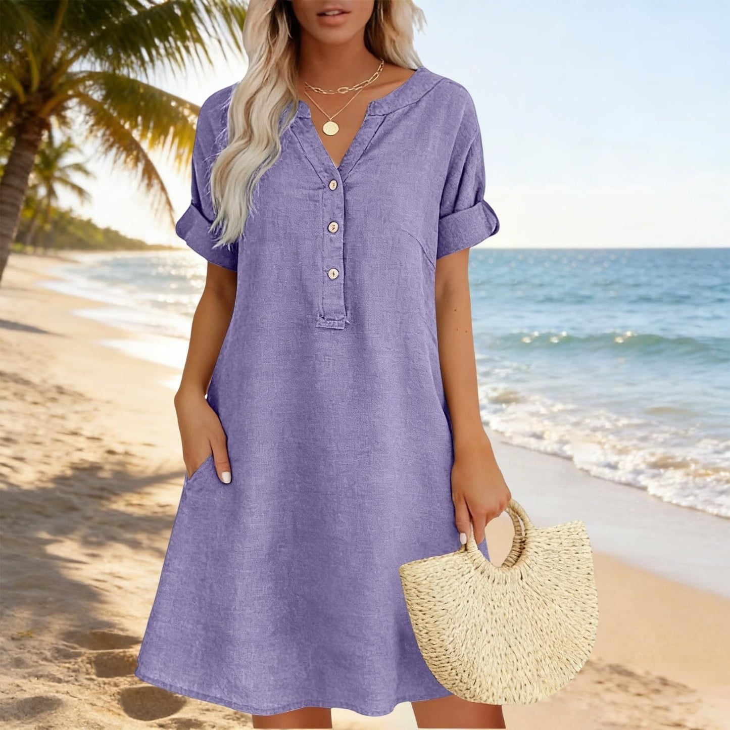 Isaleen — Robe Tunique avec Poches Latérales